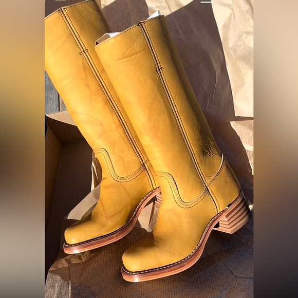 Frye Shoes New Frye 4l Campus Banana Yellow Boots Size 6 Poshmark